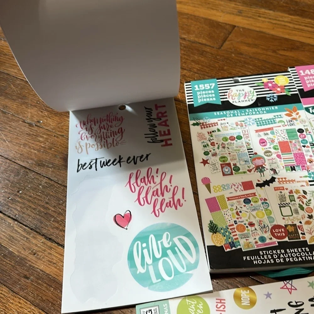 The Happy Planner Lot - Stickers, Accessories and Storage Box
